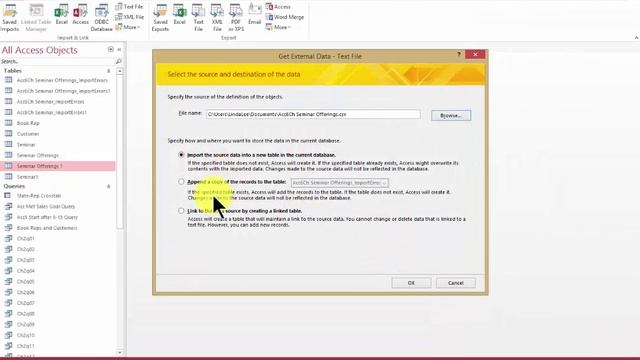 Access: Import from CSV File смотреть онлайн