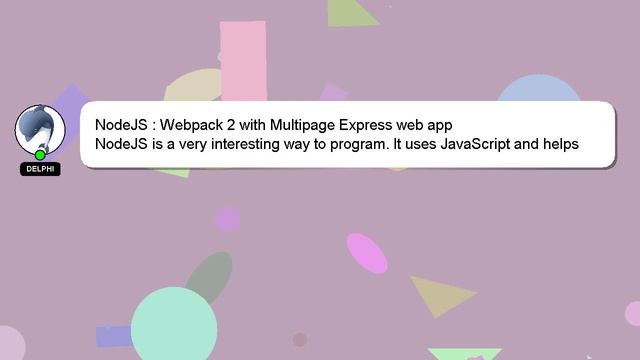 NodeJS : Webpack 2 with Multipage Express web app смотреть онлайн