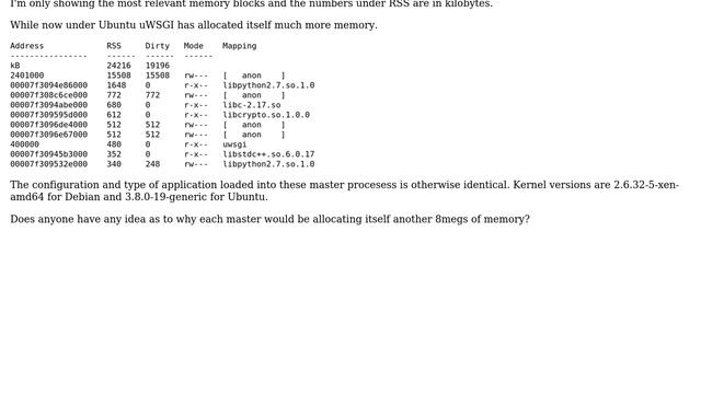 Increased memory usage for uWSGI workers / masters after moving from Debian to Ubuntu смотреть онлайн
