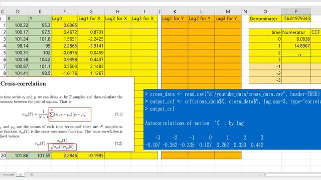 508 CCF (Cross Correlation Function) in Excel and R смотреть онлайн