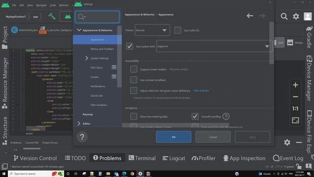 Android studio How to change the editor font size смотреть онлайн