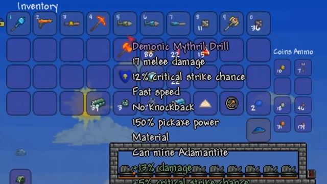 Terraria 1.1 - Mythril Tools (Chainsaw/Drill) смотреть онлайн
