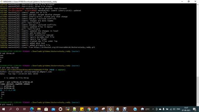 Git Session 10 || Git Reflog || git reflog show branch || How to get back the deleted changes смотреть онлайн