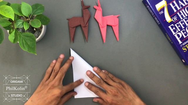 Easy Origami Deer - How to make a paper Christmas Deer for Decoration смотреть онлайн