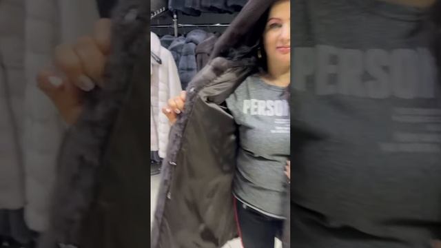 Шуба из Меха Норки Модель-Рубашка Длина 100 см смотреть онлайн