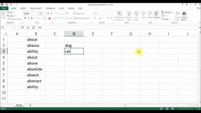 ms office excel using autocomplete смотреть онлайн
