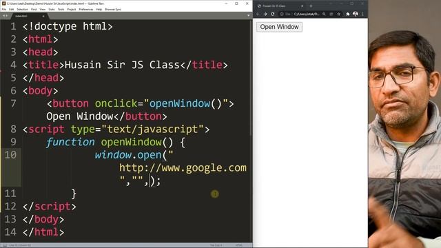 Window Events ( Open & Close Method ) Tutorial in JavaScript in हिंदी /اردو - Class -28 смотреть онлайн