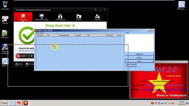Bypass Trend micro titanium internet security 2015- VnRAT 2.0 смотреть онлайн