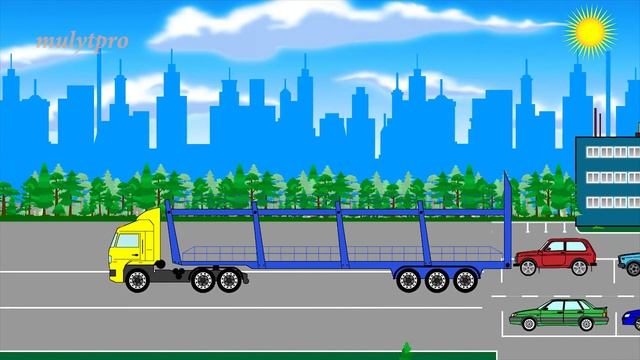 Автовоз. Мультики про машинки. Изучаем цвета и цифры. смотреть онлайн