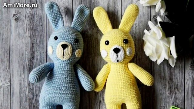Амигуруми: схема Щекастого зайчика. Игрушки вязаные крючком - Free crochet patterns. смотреть онлайн