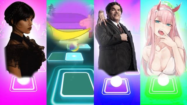 Wednesday Dance vs Peppa Pig vs Gomez Addams vs Zero Two - Tiles Hop EDM Rush смотреть онлайн