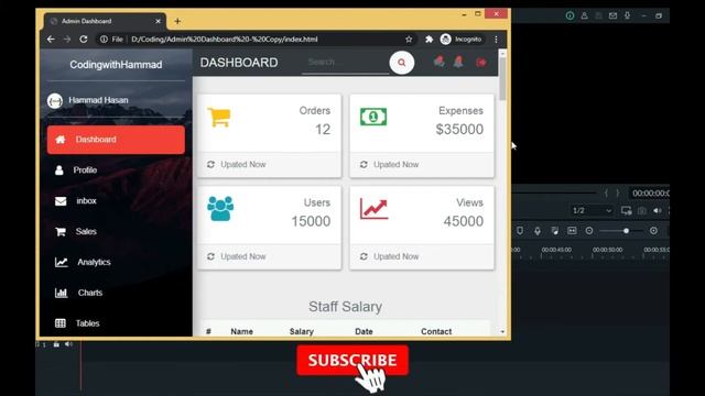 admin template bootstrap 4 |bootstrap 4 dashboard sidebar| Coding With Hammad | Demo Video смотреть онлайн