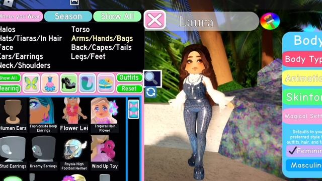 How to make jeans overalls/jumpsuits + Face tutorial | Roblox Royale high outfit hacks | LauraRBLX смотреть онлайн