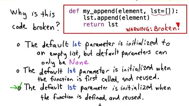 Pitfalls of Default Parameters - Intro to Computer Science смотреть онлайн