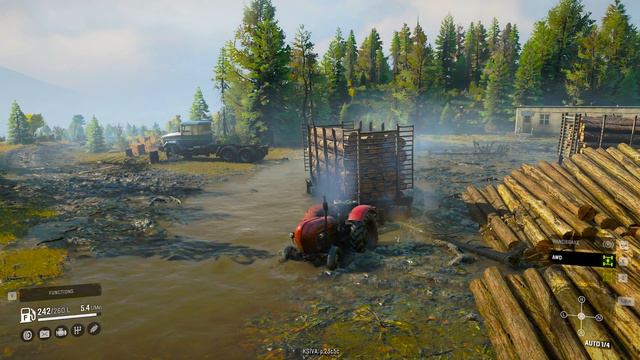 Z2 Vintage Traktor PZ Pulling Heavy Loaded Trolley in Snowrunner смотреть онлайн