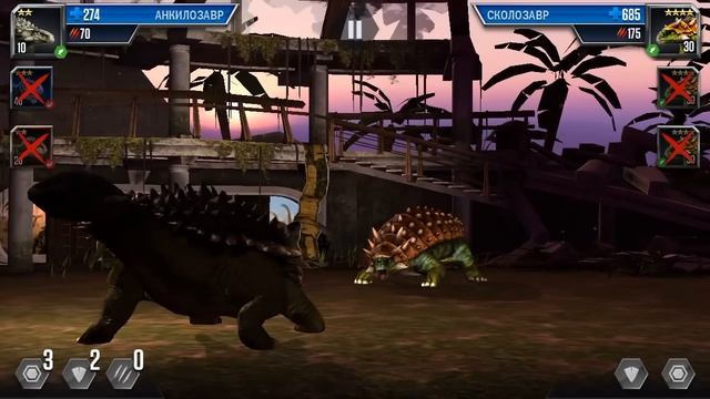 Jurassic World Android (iOS/Android)- арена динозавров Хвост булава 1-2 боя. смотреть онлайн