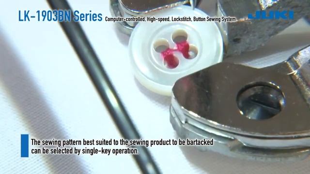 JUKI LK 1903BN Высокоскоростная пуговичная швейная машина с компьютерным управлением. смотреть онлайн