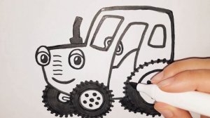 Как нарисовать красного трактора | Тыр тыр трактор | мультик раскраска для детей