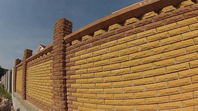 Забор из кирпича Литос в Москве +7(926)618-71-18 смотреть онлайн