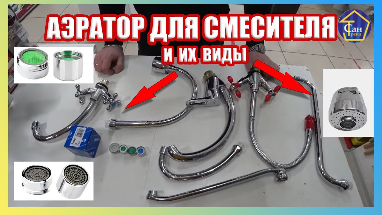 Аэратор для смесителя с наружной и внутренней резьбой на плоский круглый излив гибкий гусак насадка смотреть онлайн