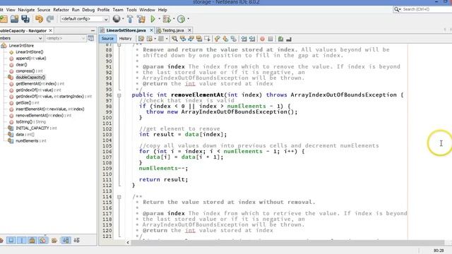 LinearIntStore Implementation - array-based data structure in Java смотреть онлайн