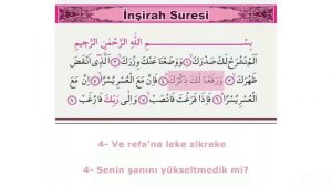 İnşirah Suresi Dinle 7 Defa Elem Neşrah Leke Arapça Okunuşu Türkçe Anlamı Sıkıntıları Gideren Sure