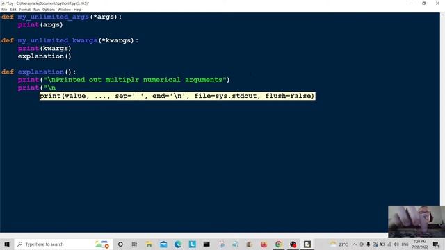 Beginners Python Tutorial *ARGS & **KWARGS Example 2022 смотреть онлайн