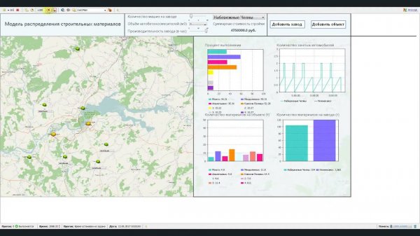 Моделирование поставки бетона на стройплощадки в Anylogic