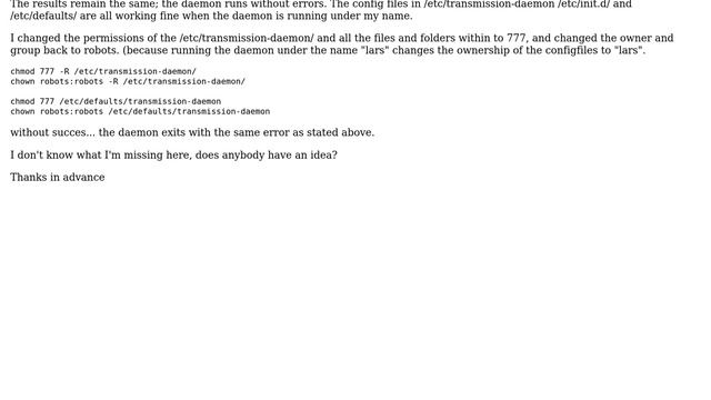 Ubuntu: transmission-daemon: error loading working config-file. User priveliges? (2 Solutions!!) смотреть онлайн