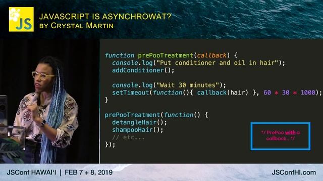 JavaScript is AsynchroWAT? - Crystal Martin | JSConf Hawaii 2019 смотреть онлайн