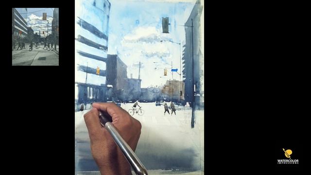How to do sunny day painting in Watercolors /// STEP by STEP tutorial смотреть онлайн