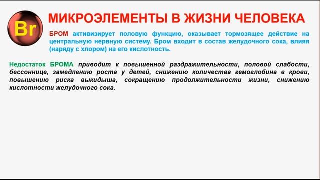 Бром в организме человека смотреть онлайн
