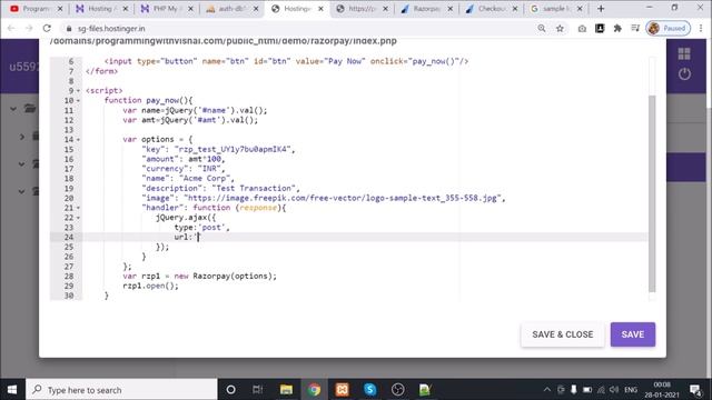 Razorpay Payment Gateway Integration in PHP смотреть онлайн