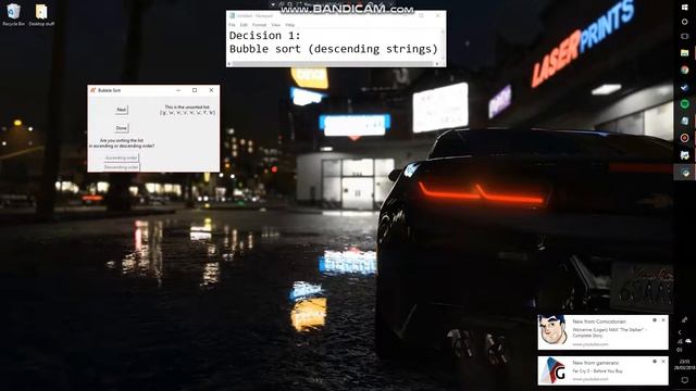 Bubble sort (descending)(strings) смотреть онлайн