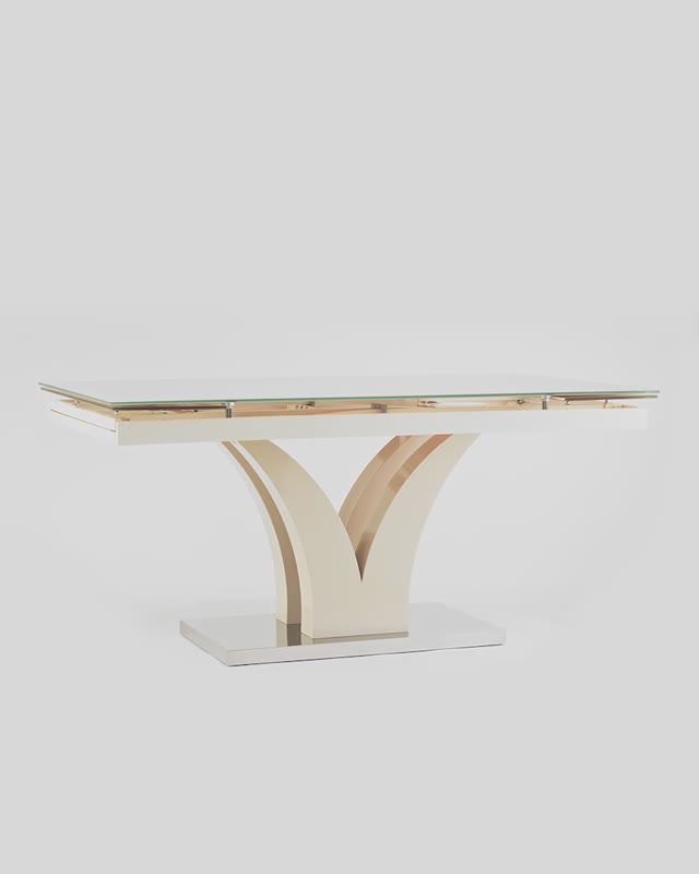 Стол Верона бежевый. Дизайнерский раскладной обеденный стол смотреть онлайн