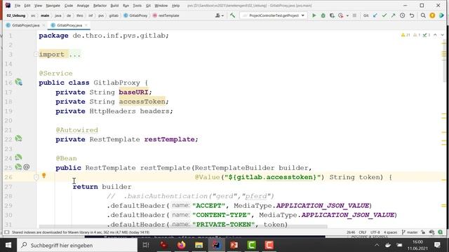 Woche 12 (1): REST-Client Programmierung mit RestTemplate und Proxy-Pattern смотреть онлайн