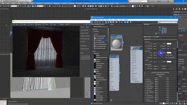 Curtain Material Tulle 3D Max & Corona Renderer Free Tutorials | Learning Videos