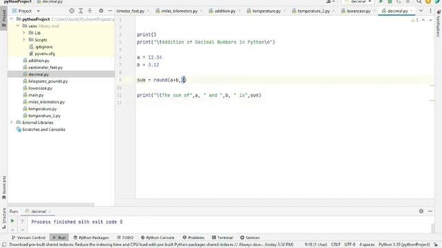 Addition of Decimal Numbers in Python смотреть онлайн