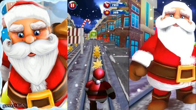 Santa Runner Xmas Subway Surf gameplay - best game apps iOS Android for kids - Happy New Year смотреть онлайн