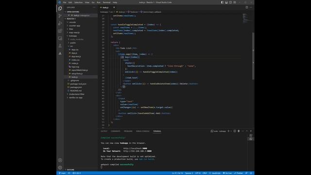 Todo List Application using the useState Hook in React смотреть онлайн