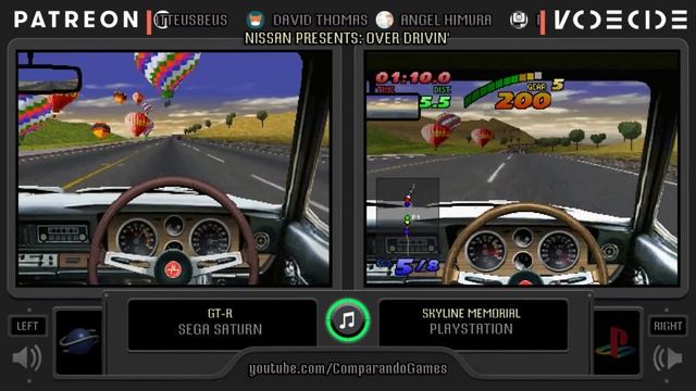 Nissan Presents: Over Drivin' GT-R (Sega Saturn vs Playstation) Side by Side Comparison смотреть онлайн