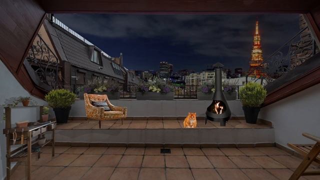 Fresh Paris Spring Night Ambience on a City View Terrace ? Relaxing Groovy Jazz Music For Chilling смотреть онлайн