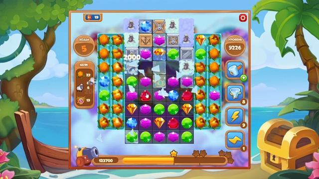 Как пройти уровень 9226 игры Сокровища Пиратов смотреть онлайн