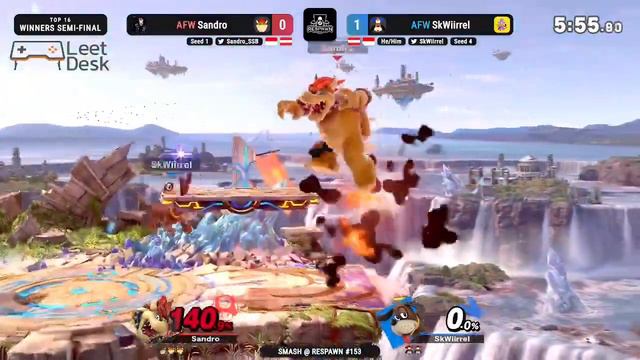 Smash @ Respawn #153 Winners Semis - Sandro (Bowser) vs. SkWiirrel (Duck Hunt Duo) смотреть онлайн