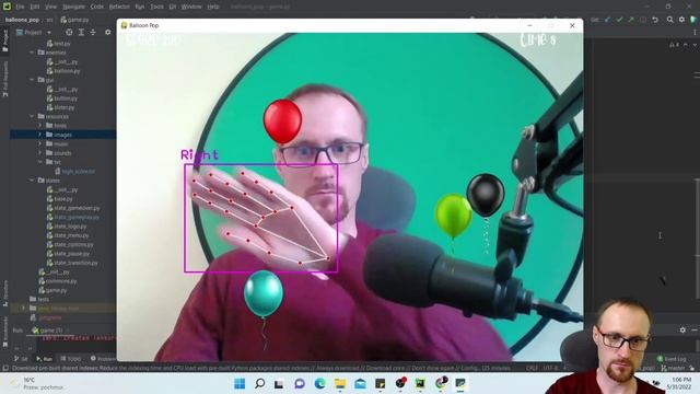 PYGAME + CVZONE = BALLOON POP / The simple game on Python / The Python Project #001 / 2022 смотреть онлайн