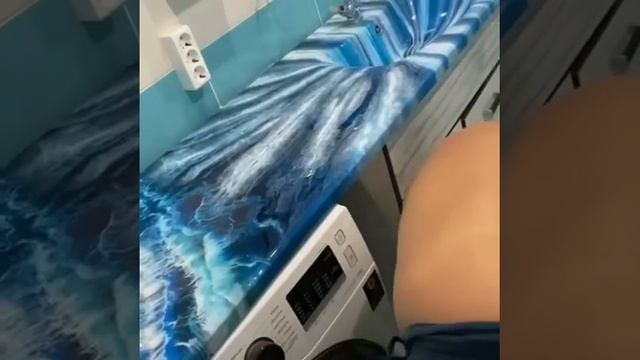 Раковина со столешницей из эпоксидной смолы смотреть онлайн