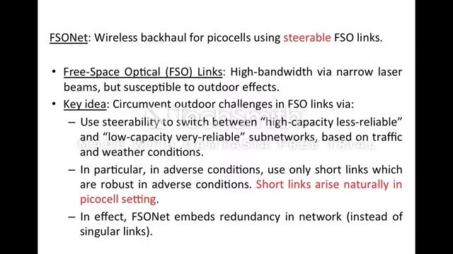 FSONet: FSO-based Picocell Backhaul, ACM MobiCom 2017. смотреть онлайн