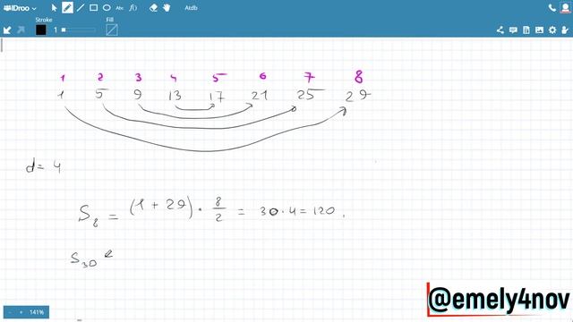 Сумма в арифметической прогрессии смотреть онлайн