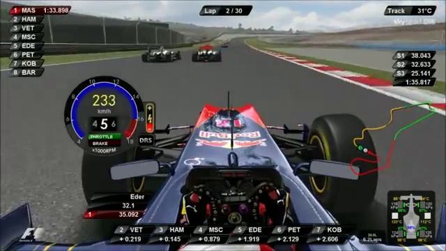 F1 2011 DRS and KERS in USE RED BULL IN TURKEY Eder Belone.flv смотреть онлайн