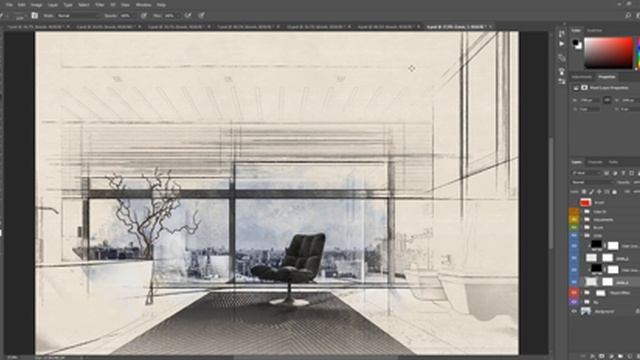 Architecture Sketch - Photoshop Action Tutorial смотреть онлайн